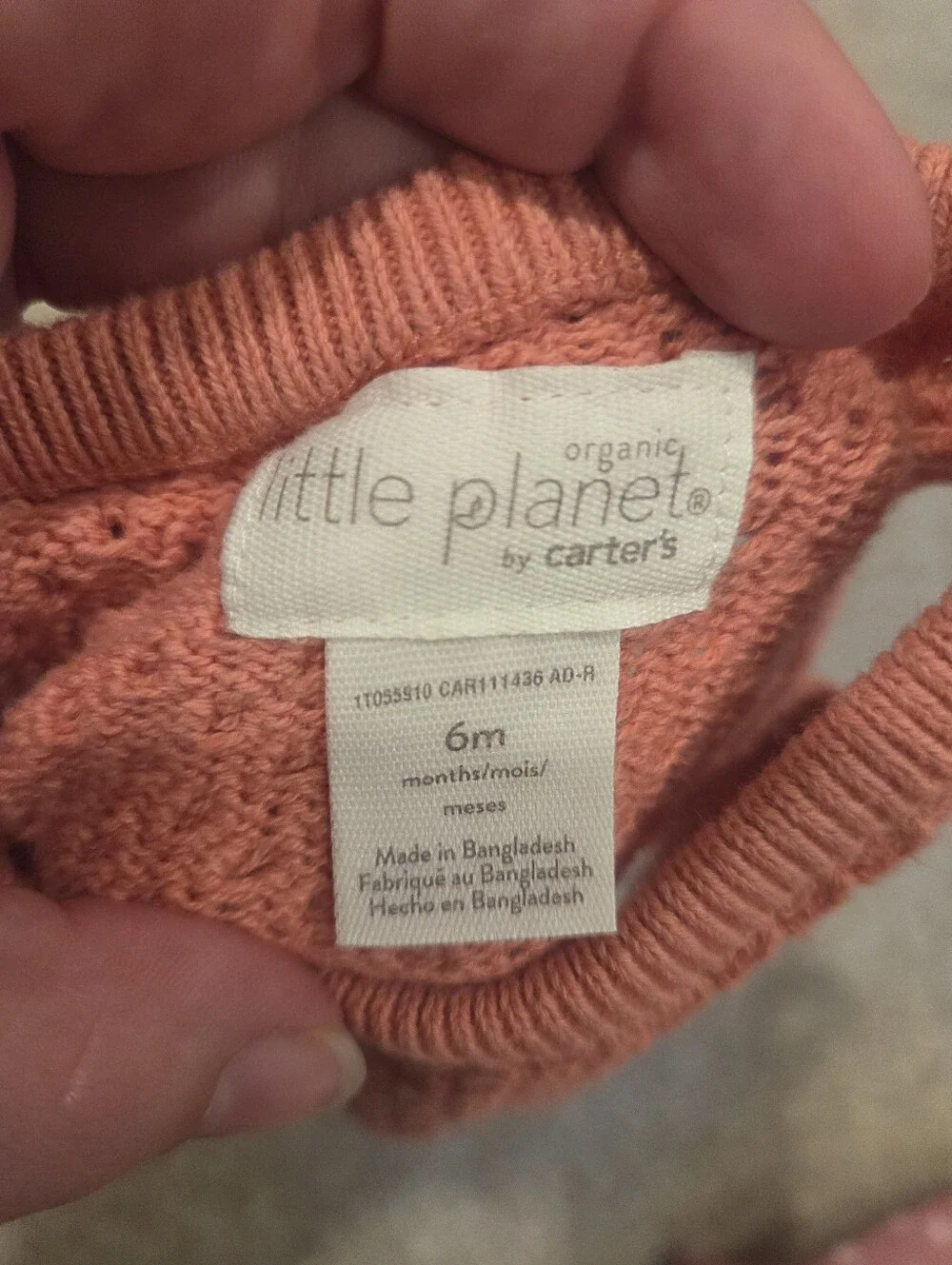 Little Planet by Carter's Organic Cotton Knit Top | 6M | Like New